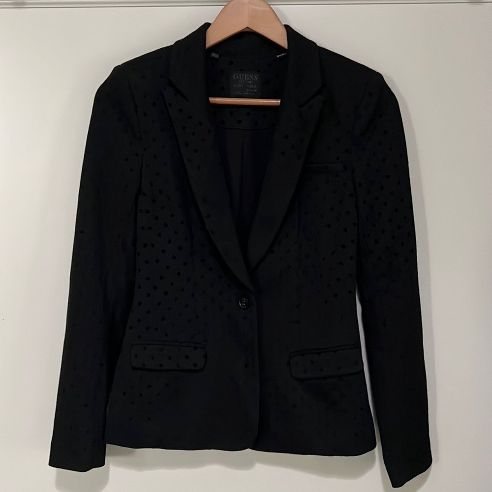 GUESS Velvet Polka Dot Blazer